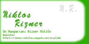 miklos rizner business card